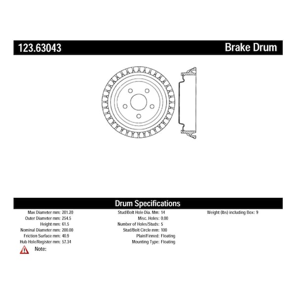 Standard Brake Drum,123.63043